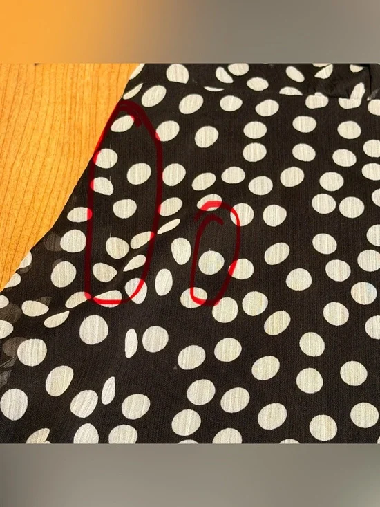 Calvin Klein Women’s Black Short Sleeve Polka Dot Pattern V-Neck Dress Size 8 - Picture 8 of 13